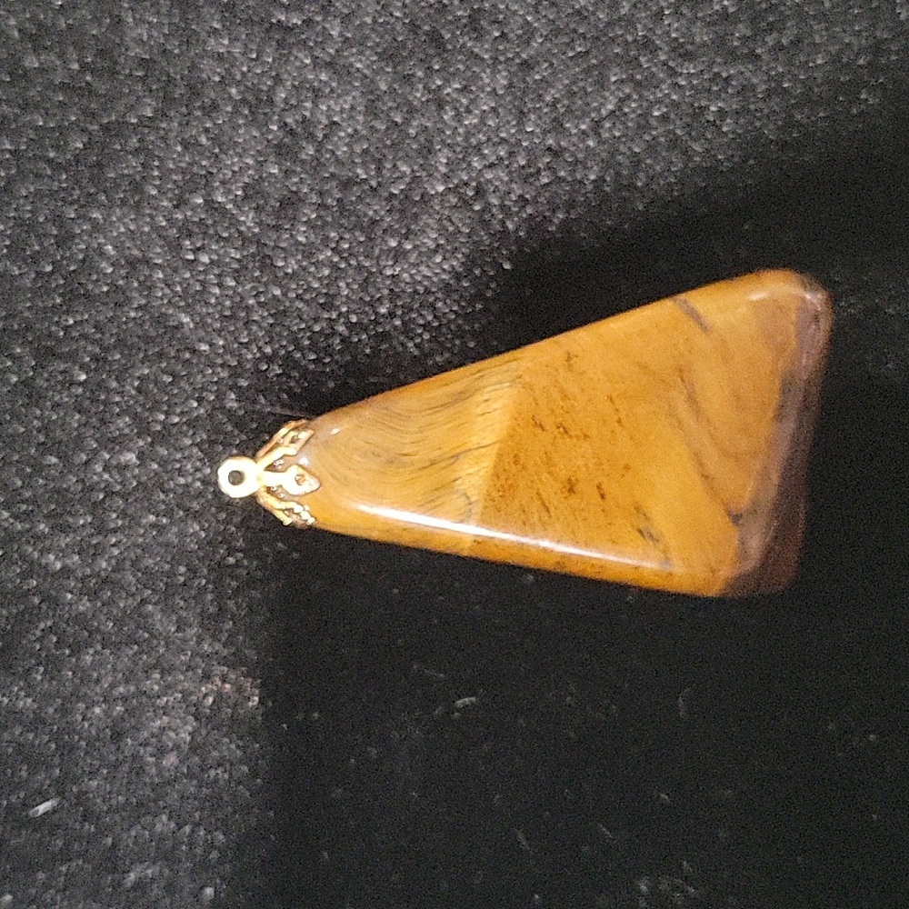 Handcrafted Triangular Tigers eye pendant